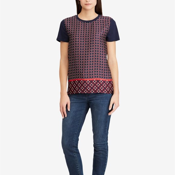 Lauren Ralph Lauren geo print tee-blouse - like new - Picture 2 of 5
